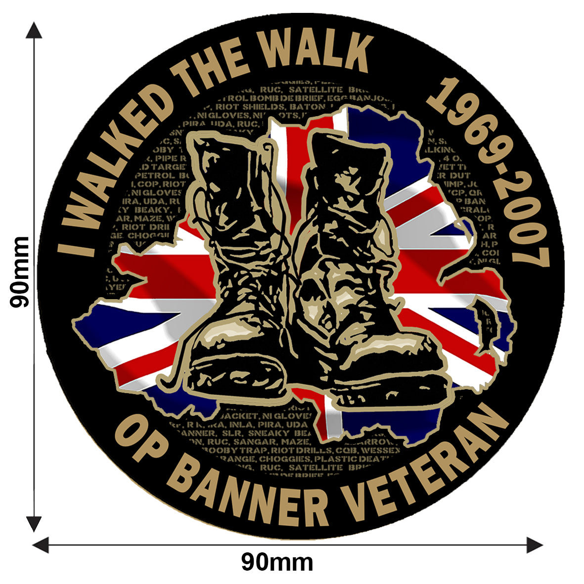 Operation Banner I walked the walk sticker Northern Ireland