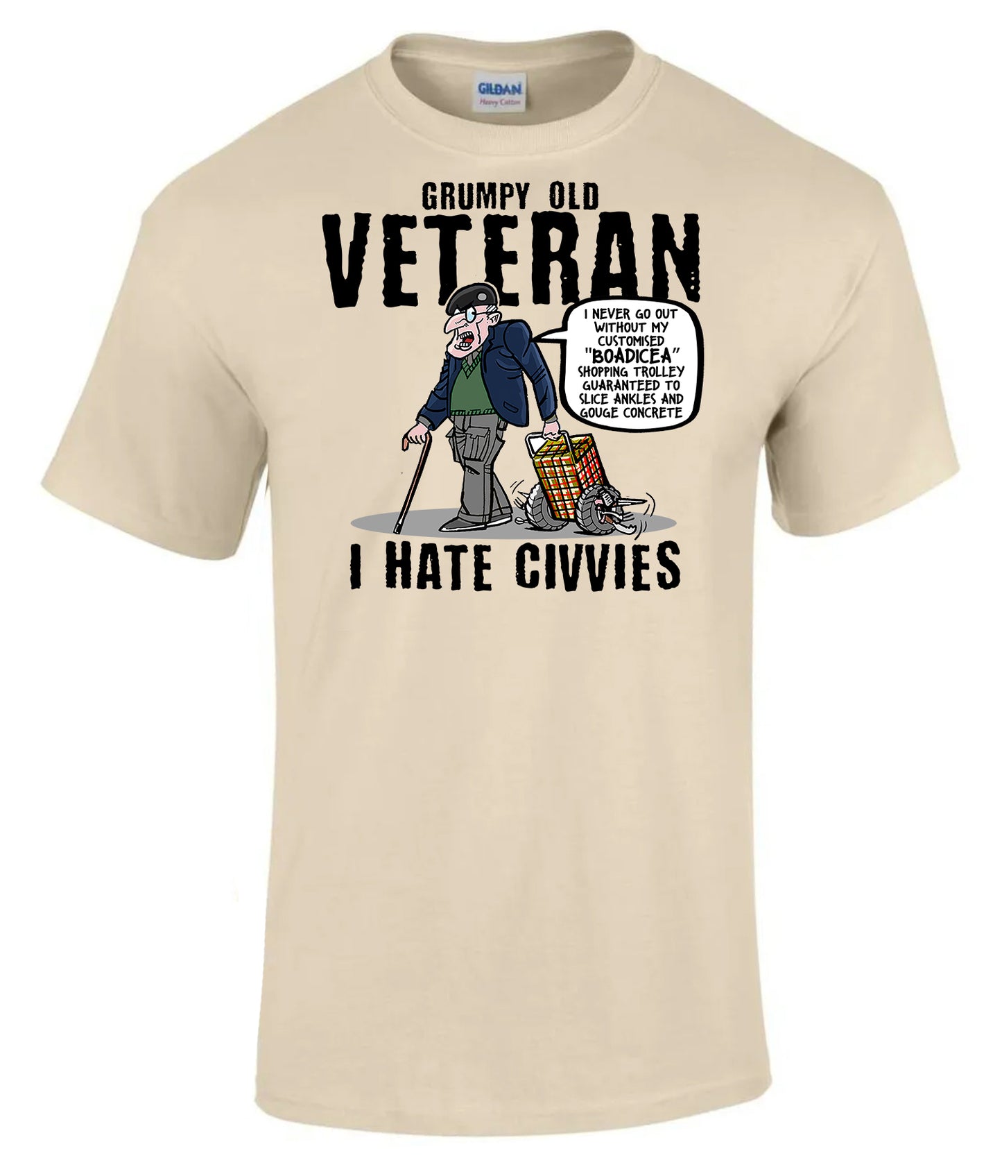 Grumpy Old Veteran T-Shirt Old and Bold Veteran Humour