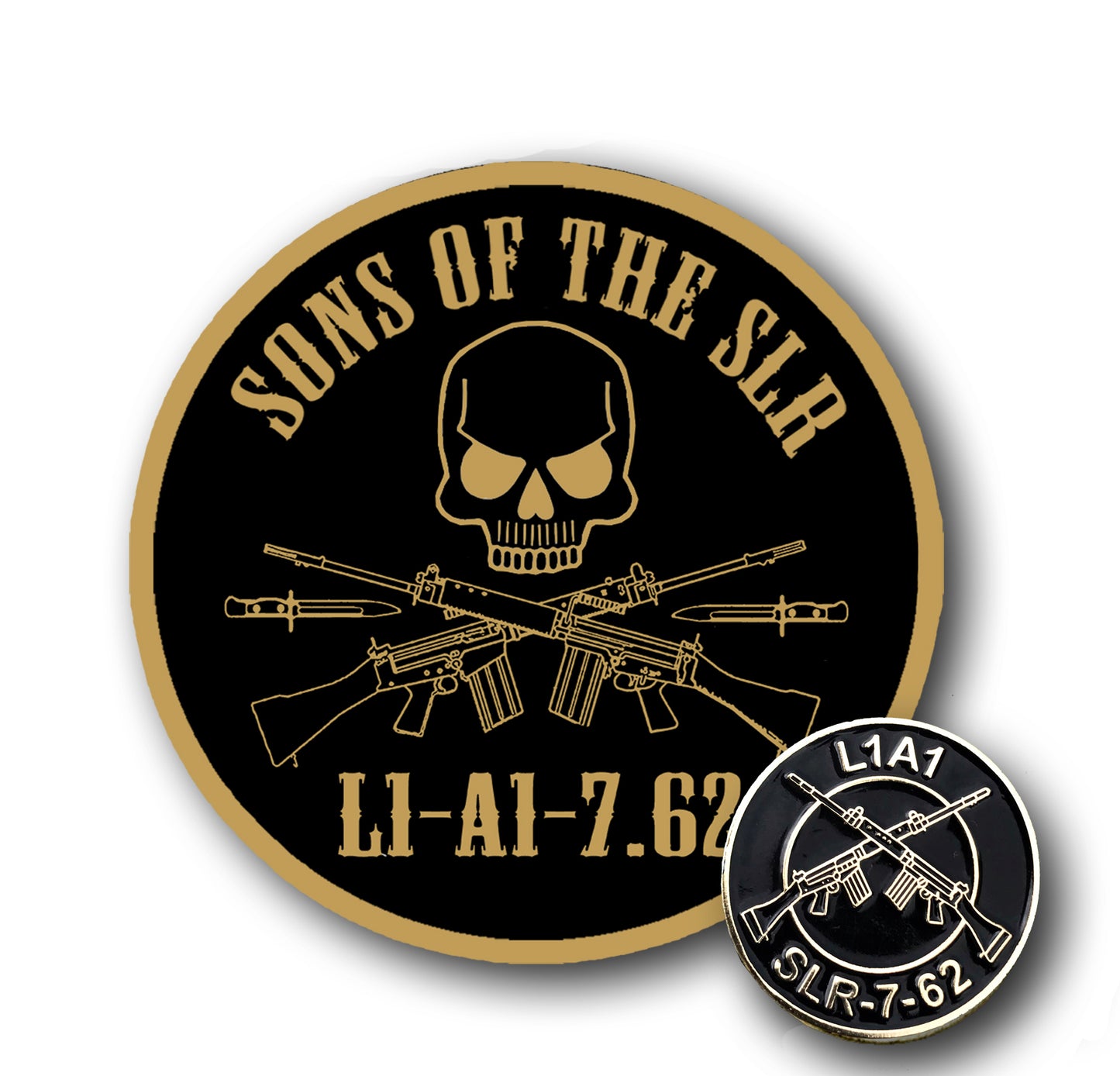Sons of the SLR Sticker & Pin Badge Bundle L1A1 7.62 Military Veteran Set