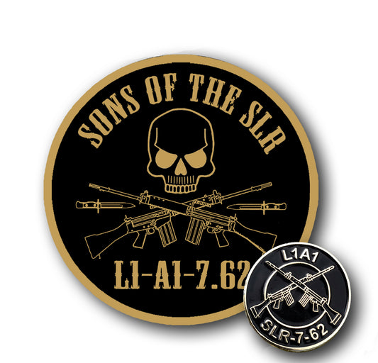 Sons of the SLR Sticker & Pin Badge Bundle L1A1 7.62 Military Veteran Set
