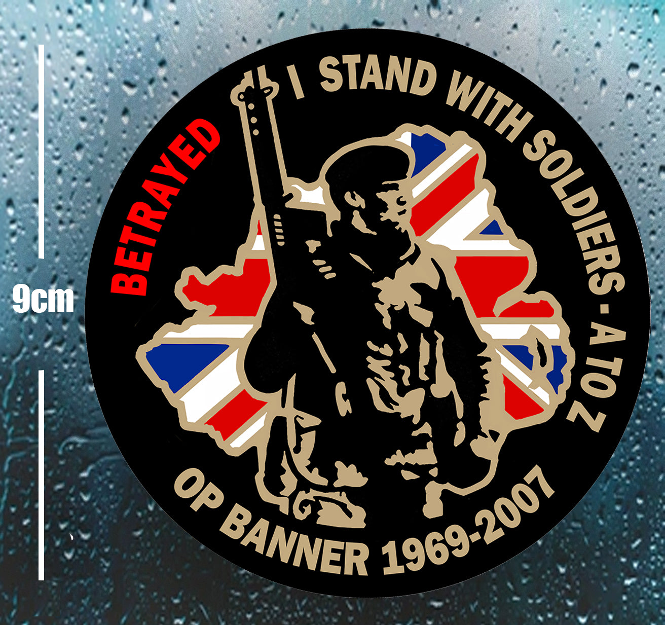 Operation Banner BETRAYED sticker for NI Veterans