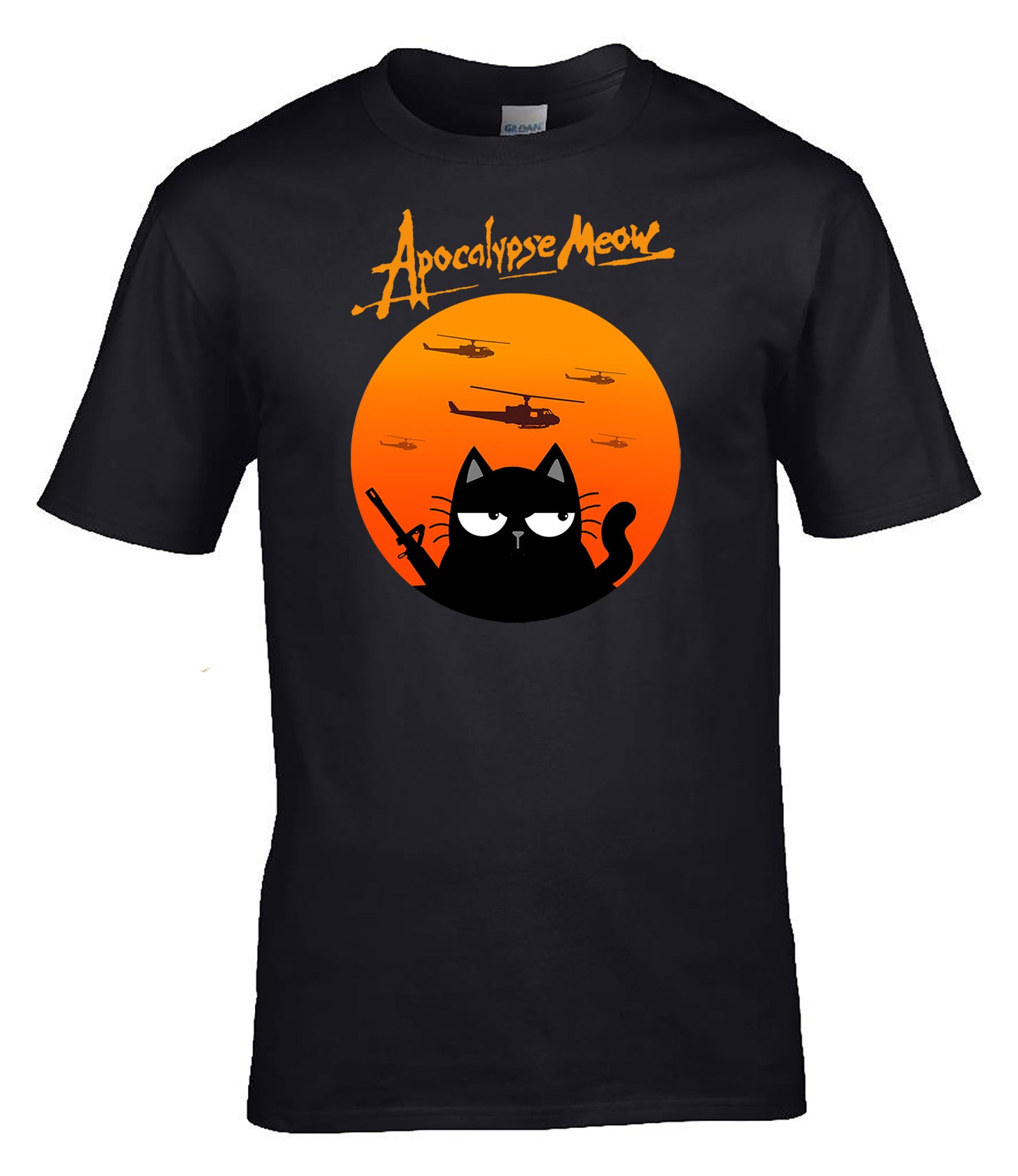 Apocalypse Meow T-Shirt Funny Military Cat Parody Tee