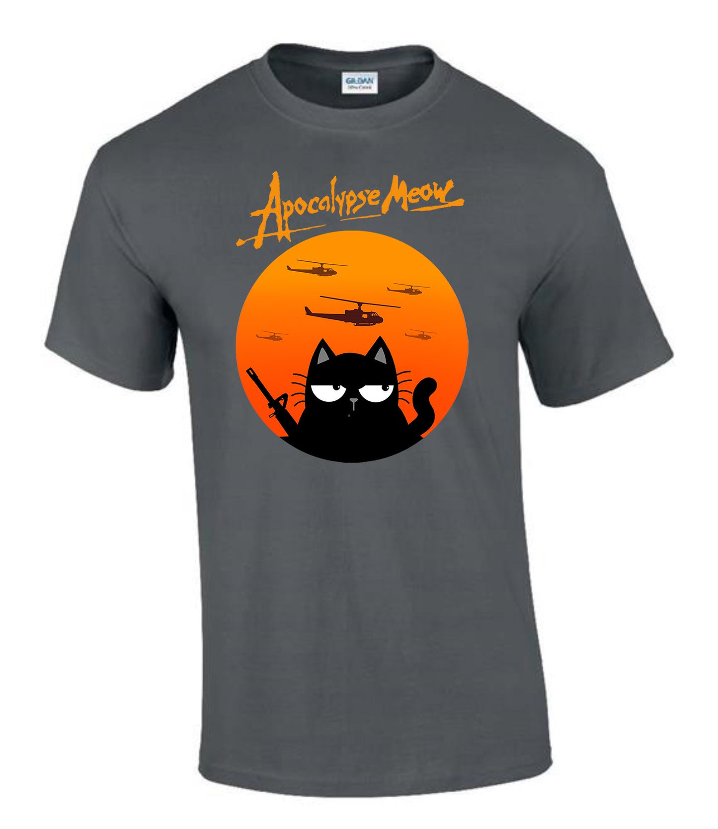 Apocalypse Meow T-Shirt Funny Military Cat Parody Tee