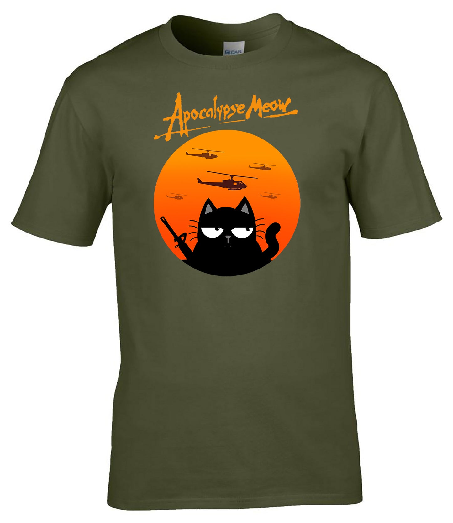 Apocalypse Meow T-Shirt Funny Military Cat Parody Tee