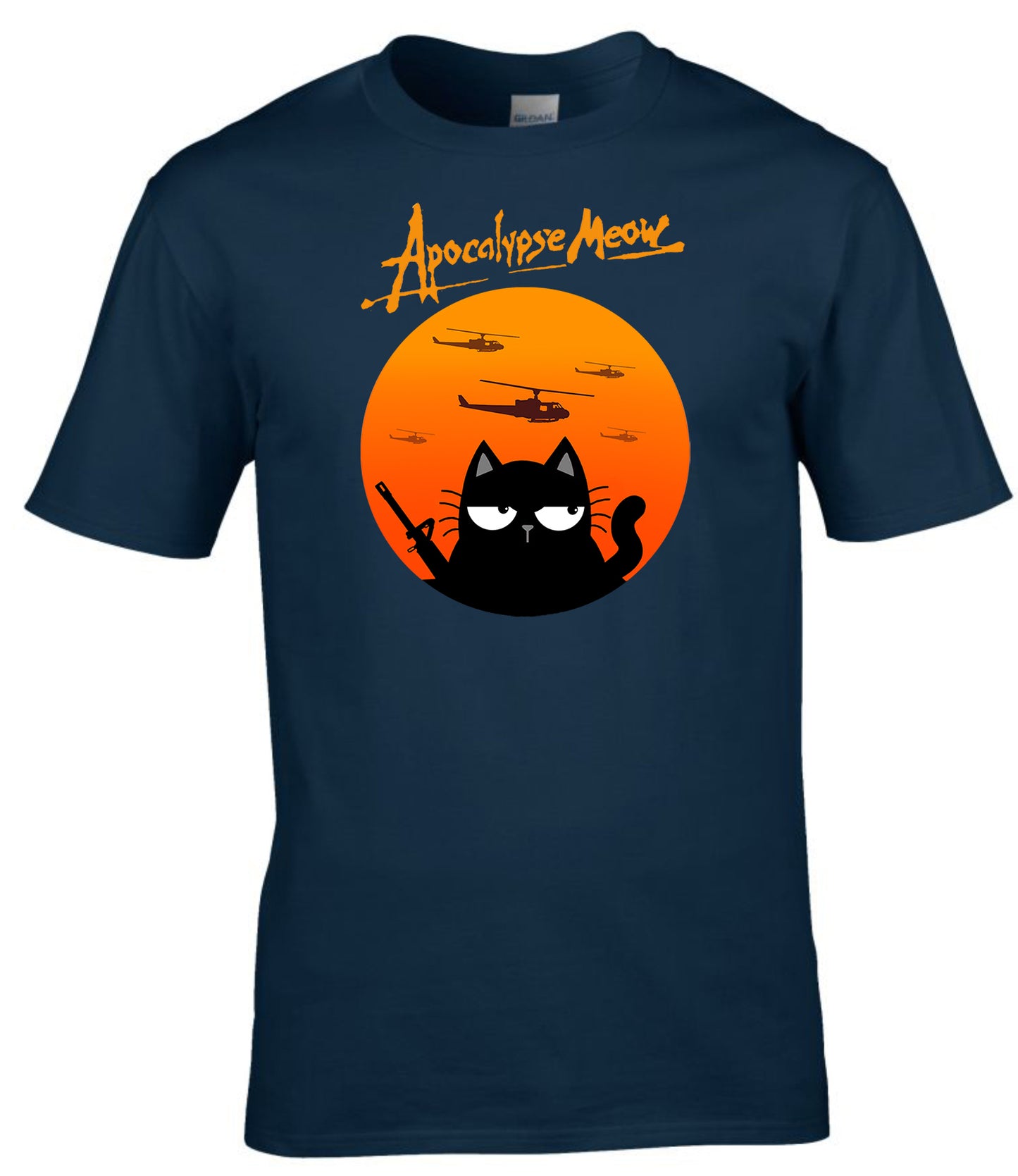 Apocalypse Meow T-Shirt Funny Military Cat Parody Tee