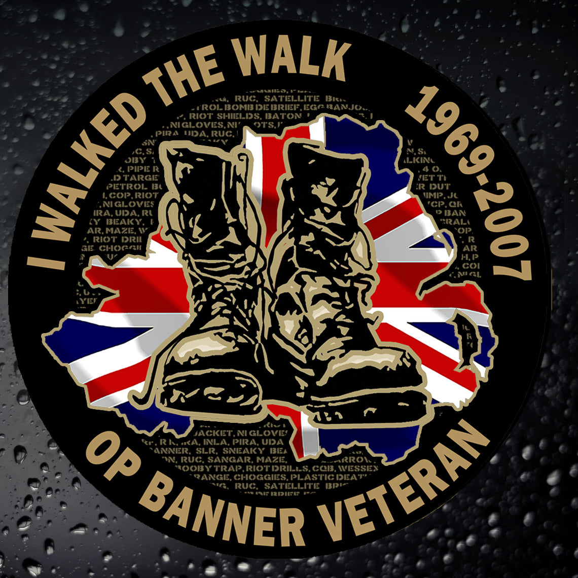 Operation Banner I walked the walk sticker Northern Ireland