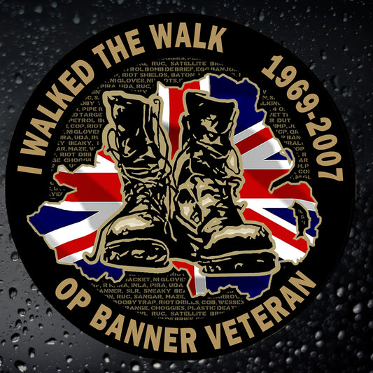 Operation Banner I walked the walk sticker Northern Ireland