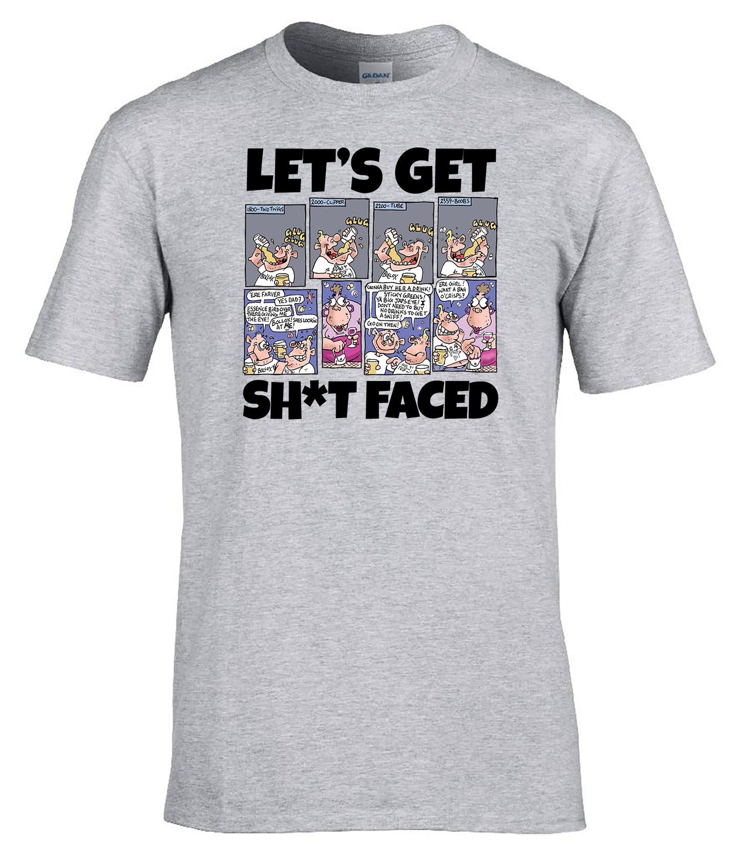 “Let’s Get Sh*t Faced” T-Shirt Military Drinking Humour Endex Comic Tee