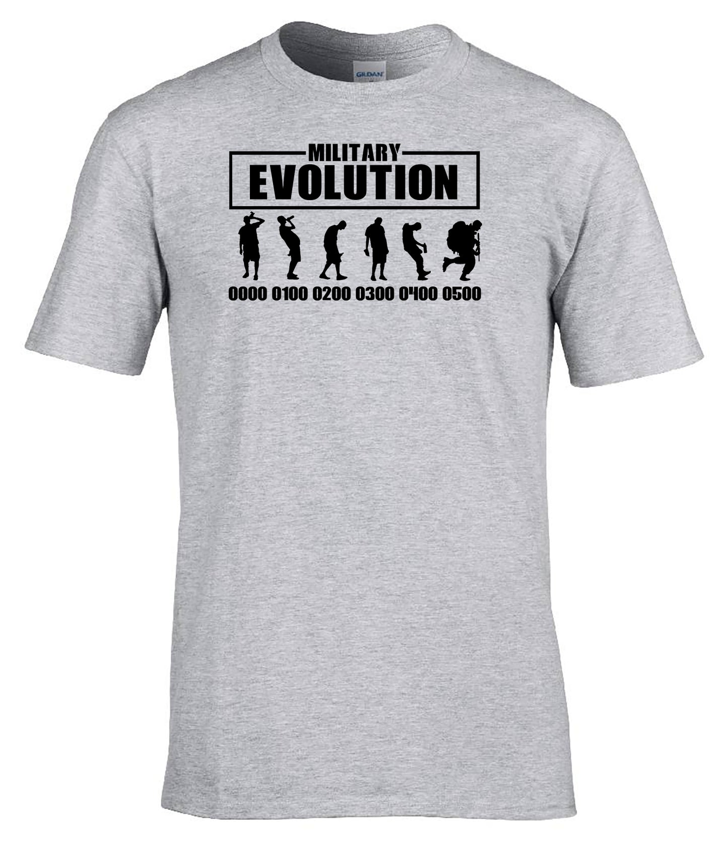 Military Evolution T-Shirt Army Time Humour Funny Soldier Routine Tee