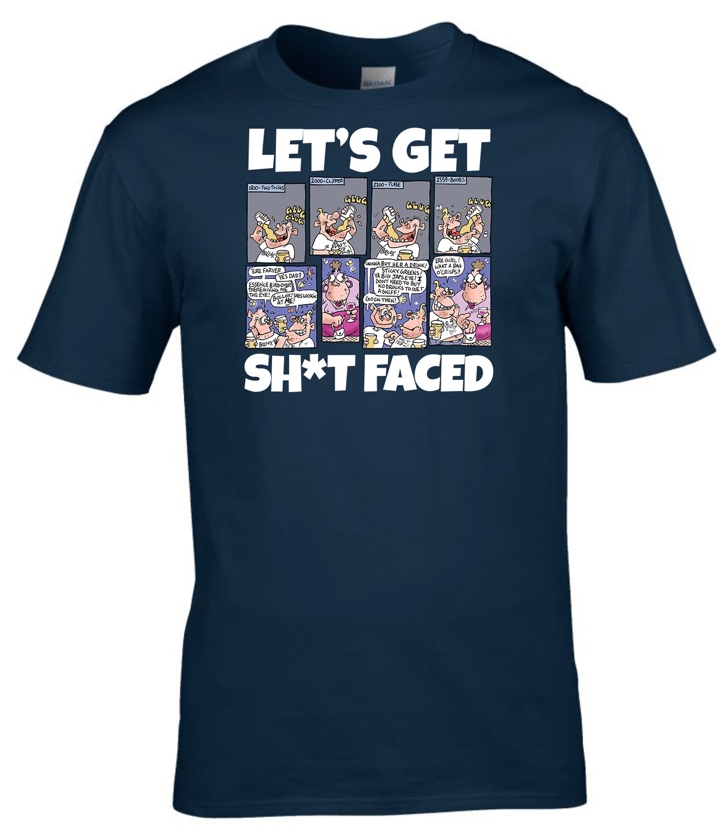 “Let’s Get Sh*t Faced” T-Shirt Military Drinking Humour Endex Comic Tee