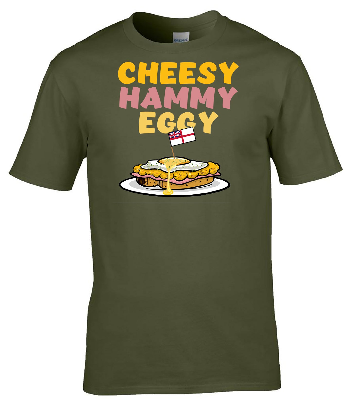 “Cheesy Hammy Eggy” T-Shirt Royal Navy Scran Humour Tee