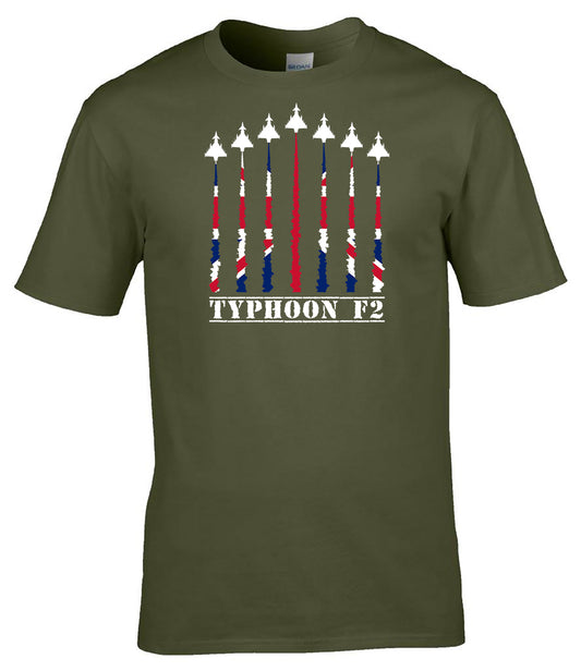 Typhoon F2 T-Shirt  RAF Fighter Jet Tribute Tee Military Aviation Shirt UK