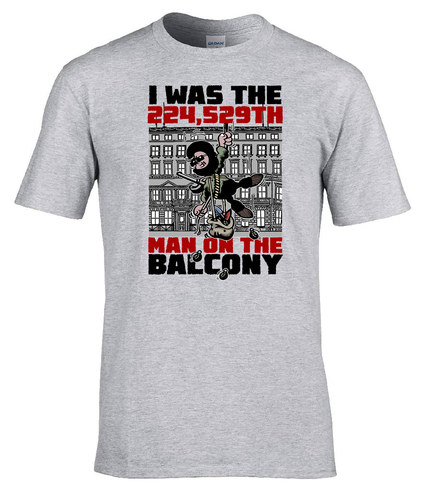 “I Was the 224,529th Man on the Balcony” T-Shirt Military Humour Tee UK