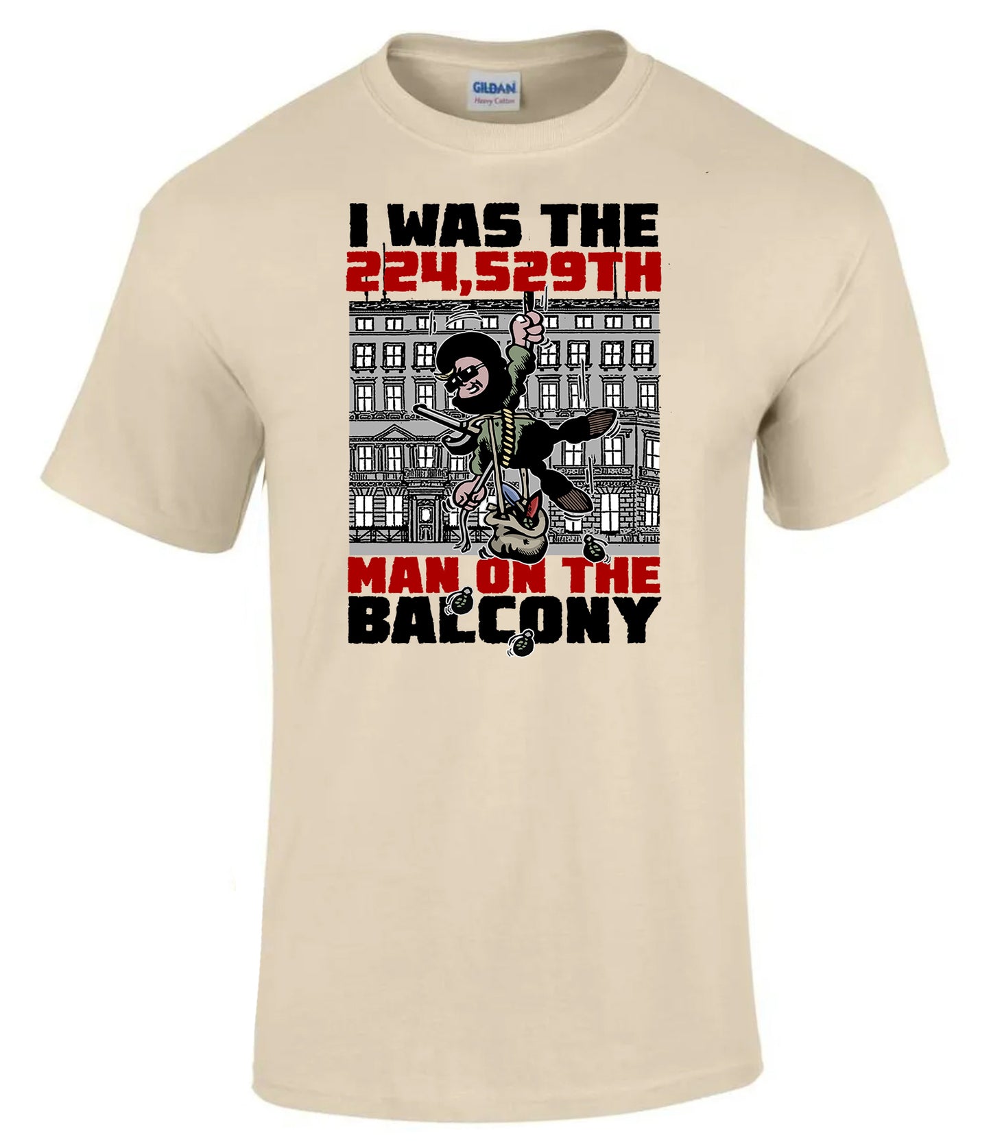 “I Was the 224,529th Man on the Balcony” T-Shirt Military Humour Tee UK