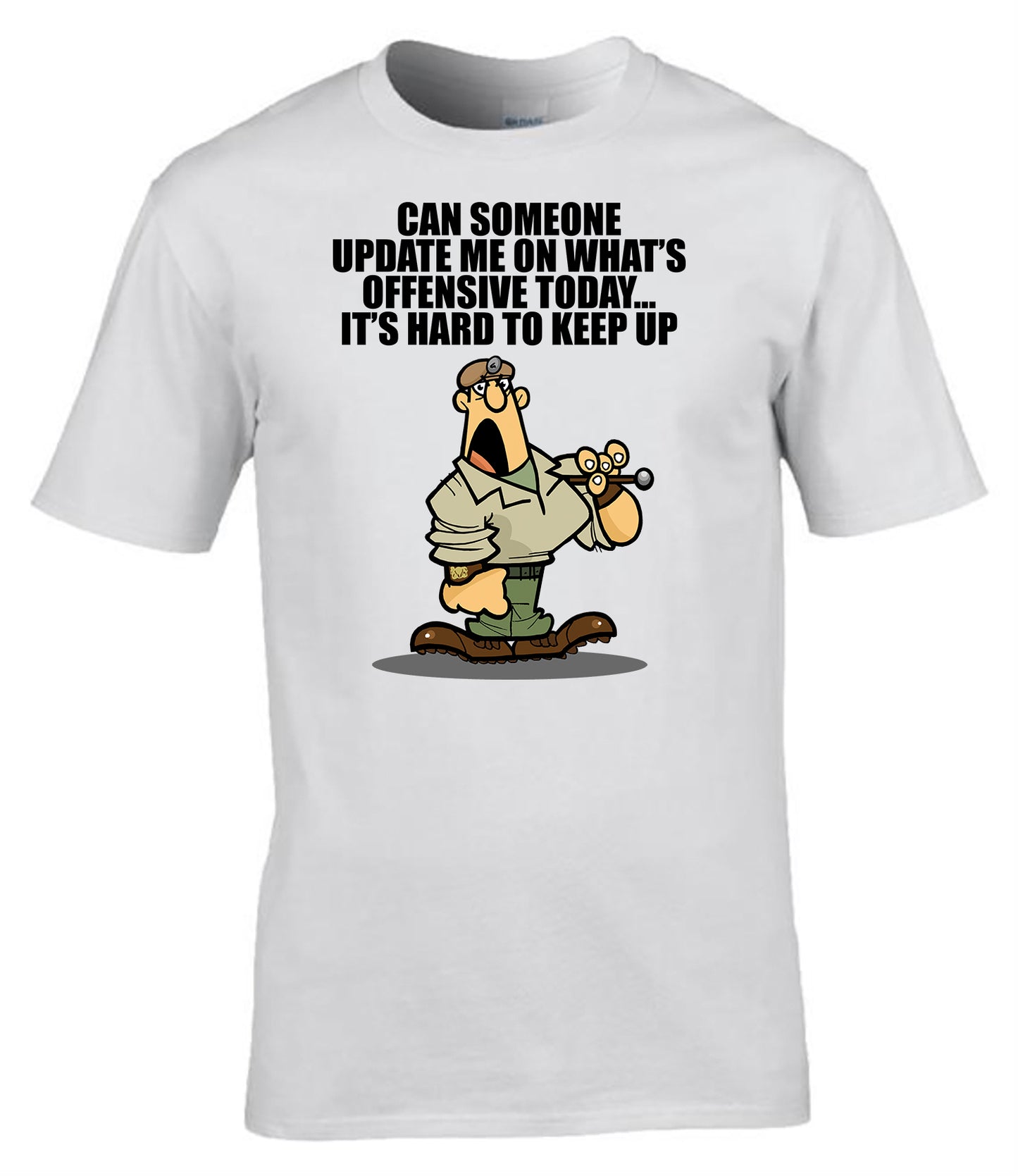 Razz Man “What’s Offensive Now?” T-Shirt Bold Humour Design